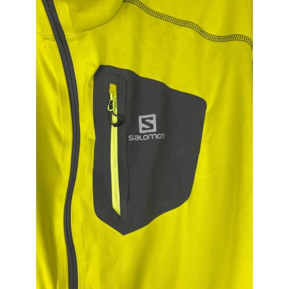 Salomon Advanced Skin Shield Men's XXL Yellow & Gray Full-Zip Jacket Reflective - Picture 11 of 16